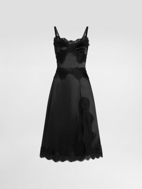 Stretch satin slip dress