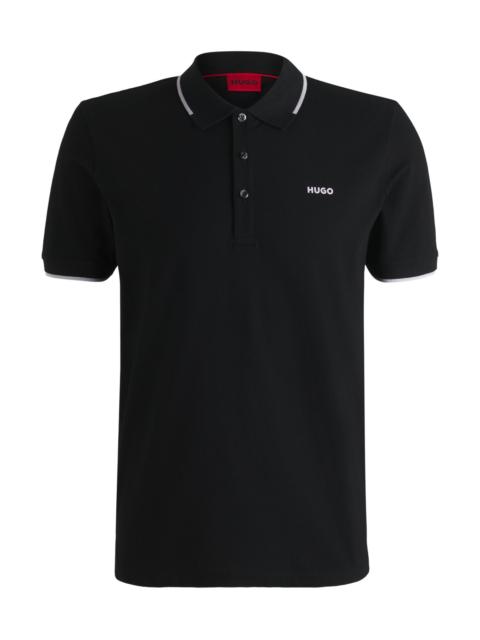 STRETCH-COTTON SLIM-FIT POLO SHIRT WITH PRINTED LOGO