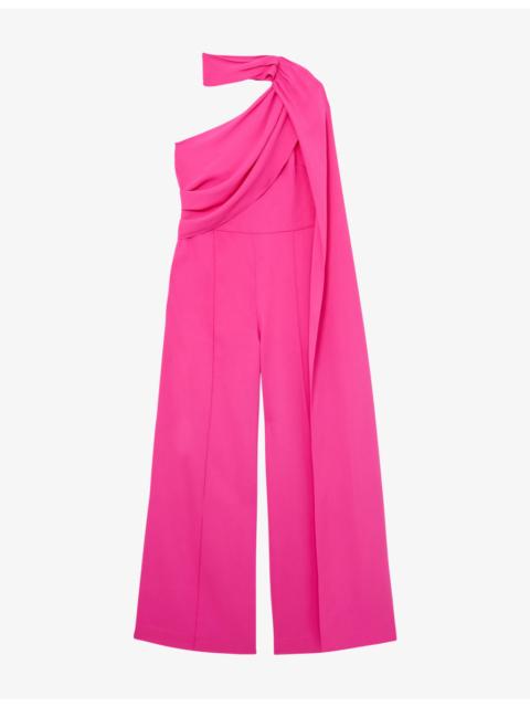 Carrie One-Shoulder Stretch-Woven Jumpsuit