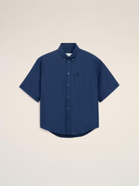 BLUE COTTON BOXY EMBROIDERED AMI DE COEUR