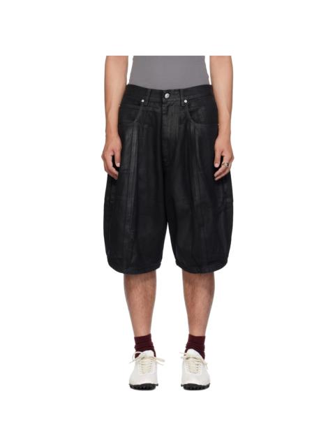 Black Puffa Denim Shorts