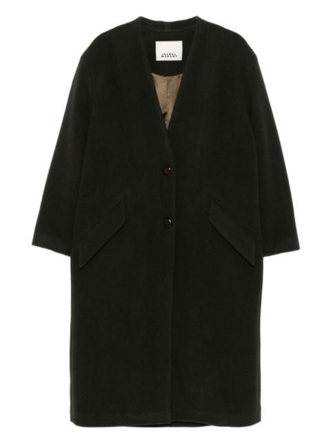button-front patch-pocket coat