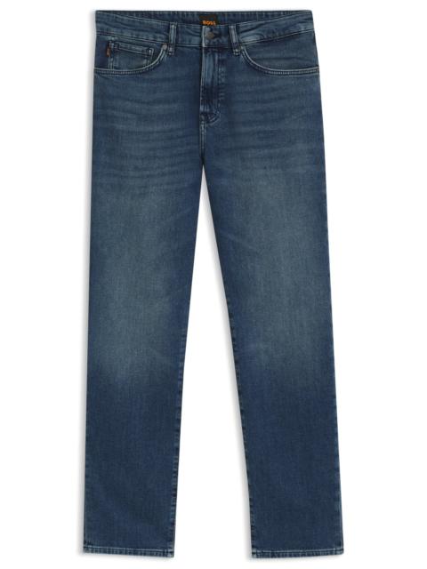 REGULAR-FIT JEANS IN MID-BLUE COMFORT-STRETCH DENIM