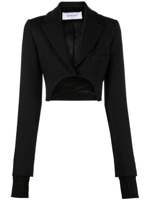 high-low cropped blazer