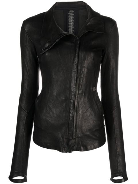zip-detail leather jacket