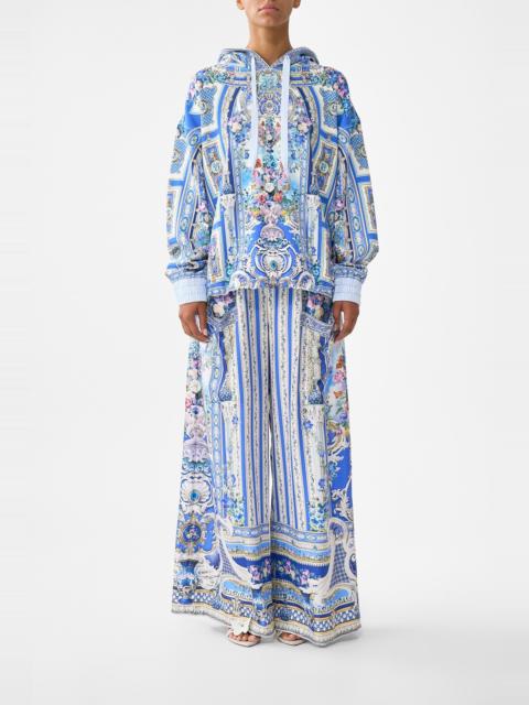 CONTRAST BAND OVERSIZED HOODIE WITH POCKETS