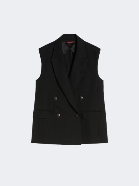 Linen twill gilet - BLACK