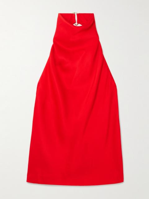 Draped Satin Halterneck Top