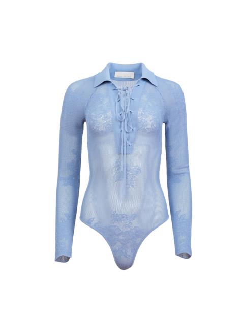 Lace Pointelle Collared Bodysuit