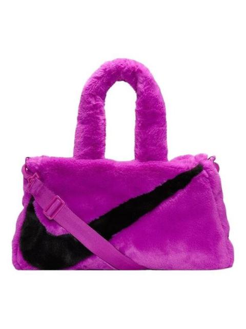 Nike NSW Faux Fur Tote Bag 'Vivid Purple Black' DQ5804-551
