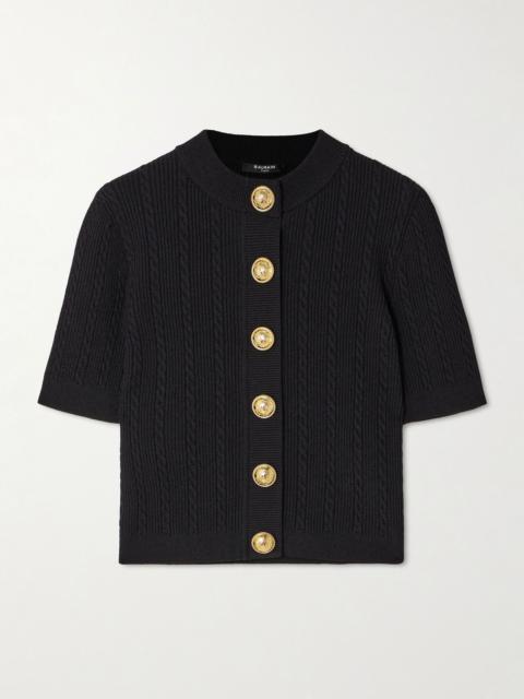 Cable-knit cardigan Black