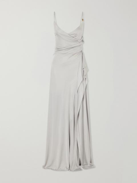 Draped jersey gown Silver