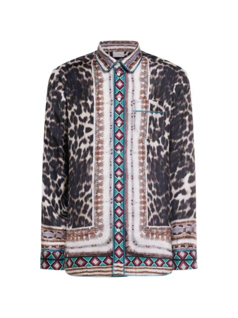 Aloe leopard-print silk shirt