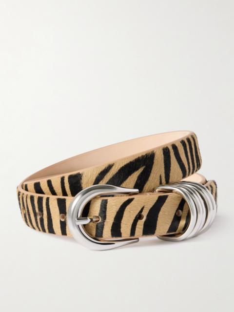 Hollyhock Zebra-print Calf Hair Belt