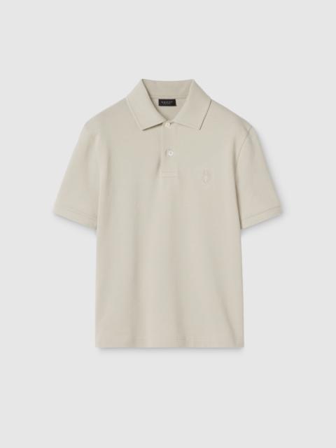 Cotton piquet polo shirt with embroidery
