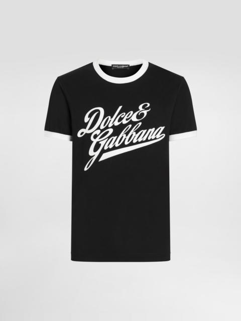 Cotton t-shirt with flock print