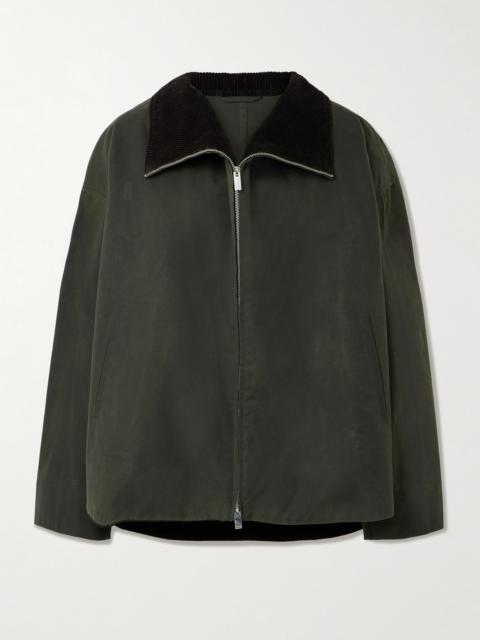 Corduroy-trimmed Waxed Organic Cotton Jacket