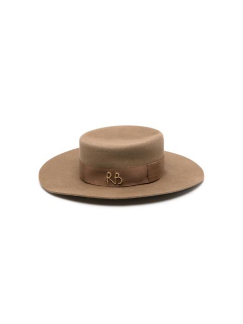 Canotier wool-felt hat