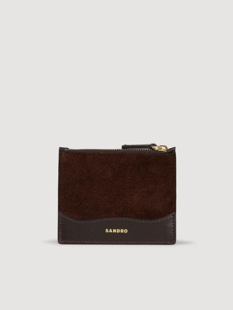 LEATHER AND SUEDE CARDHOLDER