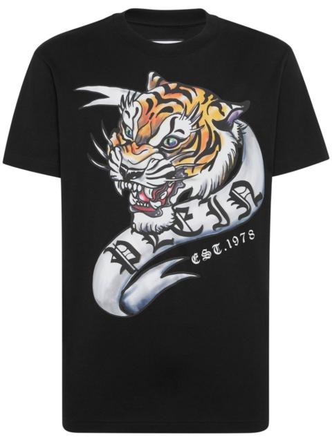 SS Tattoo tiger-printed t-shirt