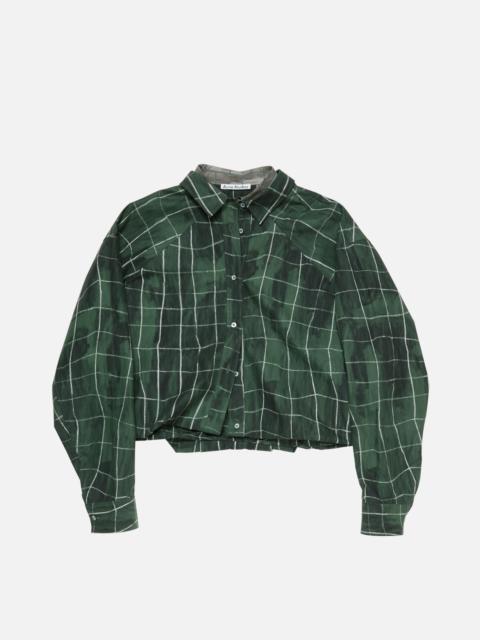 Layered check shirt - Green/grey