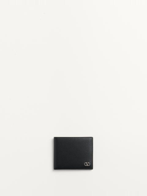 VLOGO SIGNATURE GRAINY CALFSKIN WALLET
