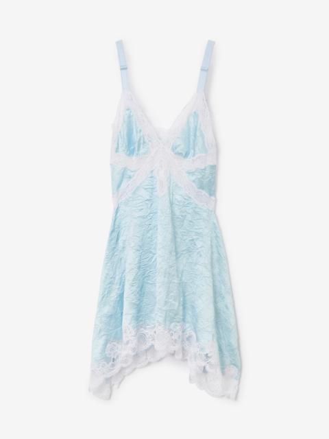 Lace Trim Viscose Satin Slip Dress