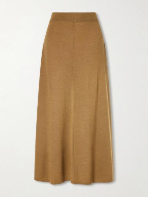 Merino Wool And Silk-blend Midi Skirt