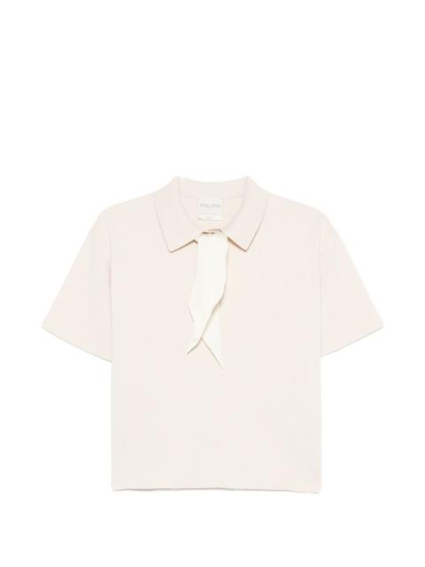 tie knit polo top