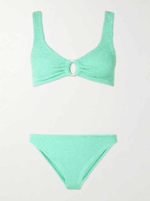 Julia embellished seersucker bikini Mint