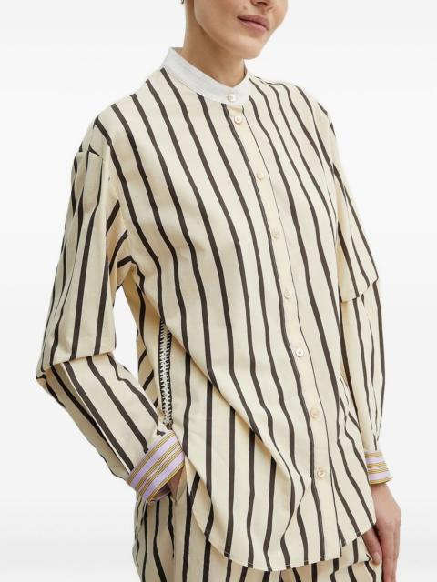 stripe-pattern shirt