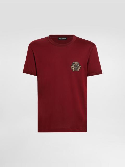 Cotton t-shirt with heraldic patch
