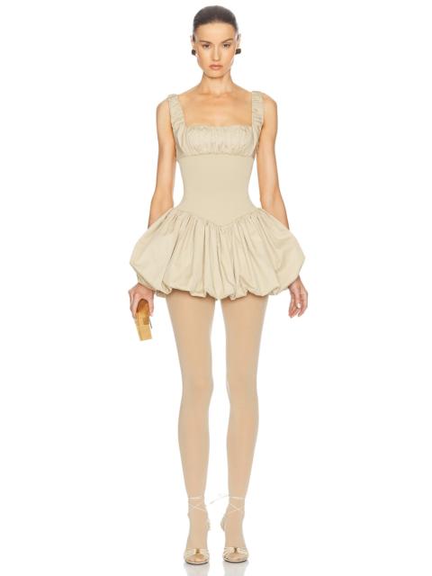 Rib Mix Puffy Mini Dress