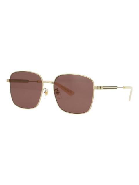 (WMNS) Gucci square frame Metallic Sunglasses Brown GG0852SK-004