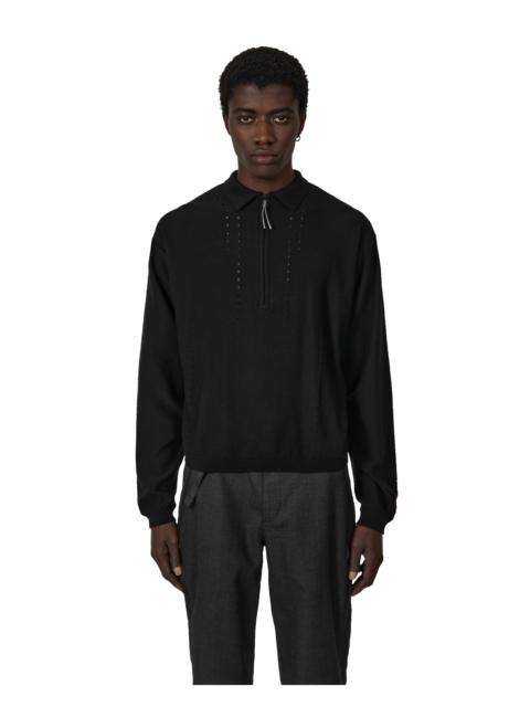 Pinched Wool Knit Polo