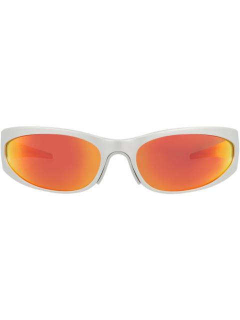 Balenciaga Shield-Frame Alluminium Sunglasses Silver Silver Red (BB0290S-30014536-004)