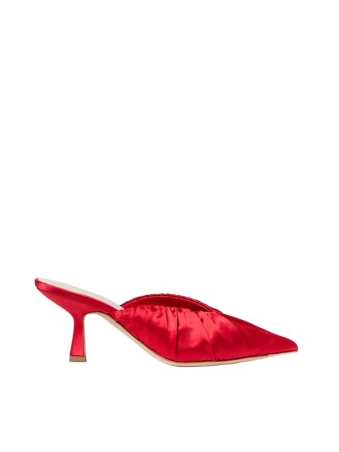 INEZ RED SATIN MID-HEEL MULE
