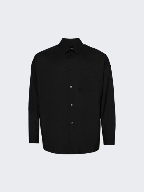Tropical Wool Long-sleeved Shirt Black