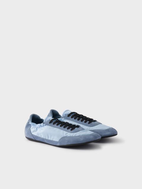 Collapse Re-Nylon and suede elasticized sneakers