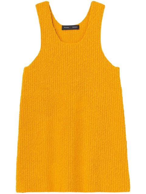 sleeveless bouclé top