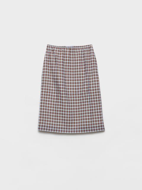 Checked stretch georgette skirt