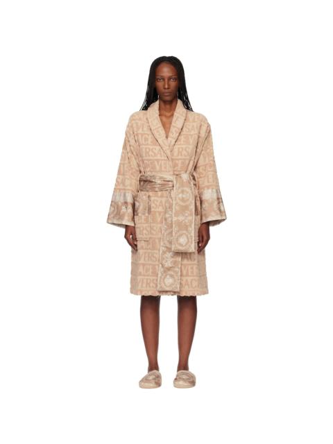 Beige 'I Heart Baroque' Bathrobe