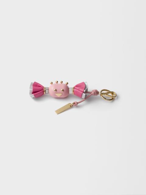 Candy Plexiglas and leather key ring charm