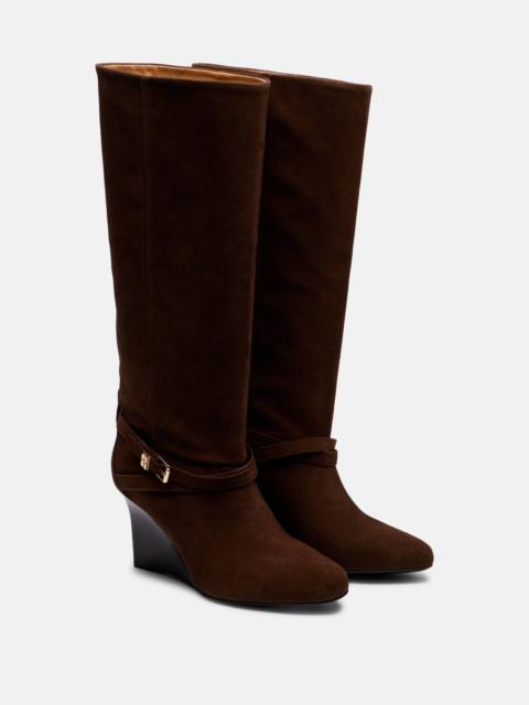Wedge knee-high boots