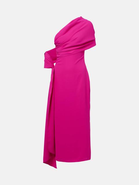 Caped silk crêpe cocktail dress