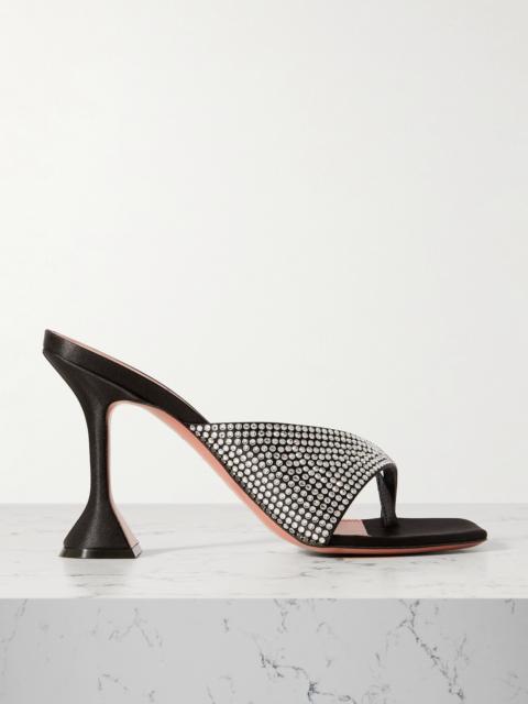 Shiona Crystal-embellished Satin Mules