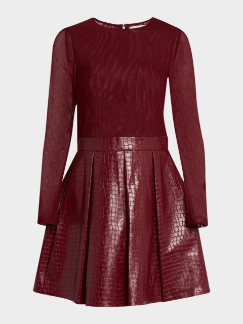 Chara Vegan Leather Croc Mini Dress