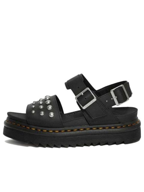(WMNS) Dr. Martens Voss Leather Studded Sandals 'Black' 25454001