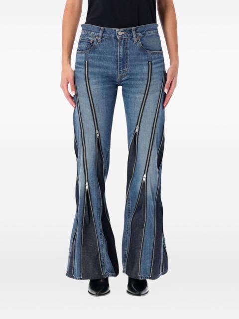 zip panelled denim jeans