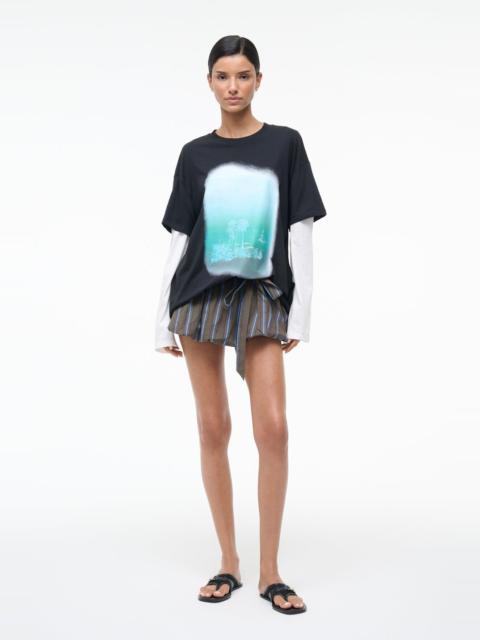 STAUD LAGUNA SKIRT HUNTINGTON STRIPE